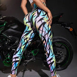 Znbbw 3D Print Tie Dye Sports Pants Women Seamless Leggings High Waist Fitness Push Up Leggings Gym Clothing Workout Tights