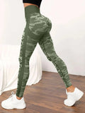 Znbbw Women Camouflage Seamless Yoga Pants High Waist Lifting Hip Peach Hip Fitness Leggings Quick Drying Running Sports Leggings