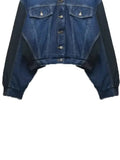 Znbbw TRAF Bomber Denim Jackets for Women Spring Autumn Vintage Chic Long Sleeve Single Breasted Jean Coats Tops Outerwear