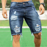 Znbbw Men's Fashion Ripped Jeans Shorts Summer Casual Denim Shorts Mens Pocket Sports Summer Bodybuilding Denim Short Pants Jeans