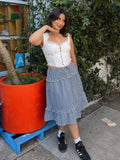 Znbbw Plaid Printed Y2K Summer Outfits Set Women Summer Chic Skirt Set Top+skirt Matching Set 2024 Black Party Beach Dress