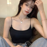 Znbbw Women's Camisole Slim Fit Sleeveless Tank Top Lightweight Crop Top Spagetti Strap  Casual Base Shirt