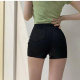 Znbbw Fashion Women Denim Shorts Korean Casual Streetwear Stretch Slim Shorts Y2K Back Female High Waist Jeans Summer New