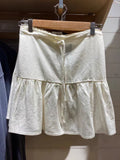 Znbbw Beige Lace-up Skirts Women Linen Elastic High Waist Ruffles Hem Cute Mini Skirts Casual Vintage Summer Clothes 2024 New