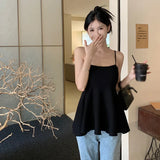 Znbbw Women's Crop Top Korean Version Summer Solid Colour Sleeveless Tank Tops