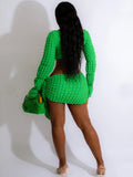 znbbw Autumn Sexy Solid 2 Two Piece Set Club Outfit For Women 2023 Long Sleeve Crop Top And Mini Skirt Set Female Matching Set