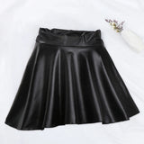 Znbbw Women Faux Leather Skirts Korean Fashion Party Black Mini Skirt Harajuku Casual Female Streetwear A Line Skirts New