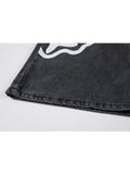 Znbbw New Spring Fashion Ins Street Hip-hop Printing Wash Jeans Loose Casual Denim Wide Leg Pants Tide Woman Long Trousers