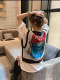 Znbbw New Fashion Knit Shawl Cartoon Jacquard Sleeveless Design Aesthetics Sweater Vest Vintage All Match Loose Women's Clothing