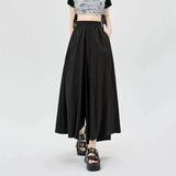 Znbbw Ice Silk Wide Leg Pants Women Summer Loose Korean Lazy Casual Ankle Length Pants Fashion High Waist All-match Streetwear