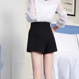 Znbbw Women High Waist Shorts Summer Casual all match Wide Leg Pants Elegant Chic Lady Black White loose Suit Shorts new