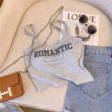 Znbbw Streetwear Women Sexy Camis American Style Casual Letter Print Crop Tops Summer Fashion Female Party Tanks New