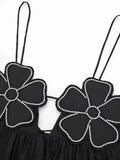Znbbw TRAF Y2K Sexy Bra Top Women Camis 2023 Summer Sleeveless Backless Flowers Rhinestones A-Line Crop Top Female Tanks