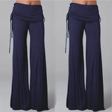 Znbbw Women Long Flare Pants Autumn Fashion Casual Wide Leg Solid Color Loose Trousers Female Comfortable Dance Yoga Trousers