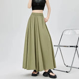 Znbbw Ice Silk Wide Leg Pants Women Summer Loose Korean Lazy Casual Ankle Length Pants Fashion High Waist All-match Streetwear