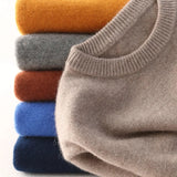 Znbbw Men Cashmere Sweater 2023 Autumn Winter Casual Solid Color Long Sleeve Knitted Pullovers Top Male Soft Warm O-Neck Jersey Jumper