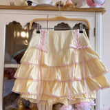 Znbbw Kawaii Lolita Style Pleated Skirts Women High Waist Pink Bandage Fairy Y2k Aesthetic Skirt Cute Faldas Mujer Moda 2024