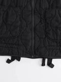Znbbw TRAF Oversize Women Parkas 2023 Winter Long Sleeve Big Pockets Loose Quilted Padded Jacket Female Crop Top Cotton Coat