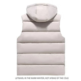 Znbbw Men Hooded Vest 5XL Solid Fashion Autumn Women's Heated Jacket Large Size High Quality Sleeveless Warm Coats Fishing Cold Vests