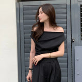 Znbbw Off Shoulder Shirts & Blouses Short Sleeve Blusas Korean Chic Camisas Elegant Feminino Ropa Mujer 2024 New Summer Tops