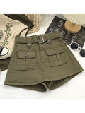 znbbw Fashion Y2K Streetwear Style High Waist Mini Skirt 2023 Spring Women's Big Pocket Cargo Shorts Culotte Lady Skirts