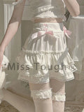 Znbbw Japanese White Lolita Cute Skirt Women Lace Bow Korean Kawaii Sweet Skirt High Waist Elegant Princess Fairy Skirts 2024