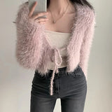 Znbbw color Sexy Mink velvet Loose fitting Knitted Women's top Sweater cardigan Autumn and winter Women's sweater