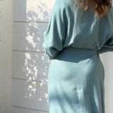 znbbw Fashion Slit Solid Shirt Dress Women Casual V Neck Lapel Full Sleeve With Pockets Long Skirt Spring Lady Streetwear Dresses