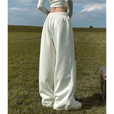 Znbbw Women Streetwear Sweatpants American Retro Striped Loose Wide Leg Pants Casual Female Large Pocket Cargo Trousers New