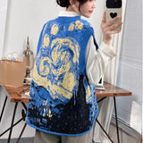 Znbbw Vintage Pullovers for Women Jacquard Sleeveless Design Aesthetics Sweater Vest Loose Autumn Winter Lazy Style Clothing