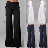 Znbbw Women Long Flare Pants Autumn Fashion Casual Wide Leg Solid Color Loose Trousers Female Comfortable Dance Yoga Trousers