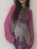 Znbbw Women y2k Crop Shrug Sweaters Fashion Solid Color Long Sleeve Knit Cardigan Open Front Jacket for Dress Streetwear