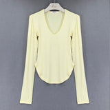 Znbbw Long Sleeve Tshirt Women 2023 Fashion Slim White Woman Tshirts Tops High Elasticity Thin Skinny Tee Shirt Blusas 16075
