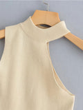 Znbbw TRAF Knitted Sweater Off Shoulder Pullovers Sweater for Women Sleeveless Turtleneck Female Jumper Black Sexy Clothing