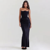 Znbbw and American style new cross-border women's fashion strapless sexy backless slim fitting evening dress for women