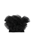 Znbbw TRAF Y2K 3D Organza Patchwork Thin Knitted Women Tanks 2023 Summer Sleeveless Strapless Slim Bustier Female Crop Top