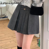 Znbbw Chic Pleated Faldas Mujer Sexy High Waist Mini Skirt A-line Skirts Womens All Match Ropa Mujer Spring Winter Clothing