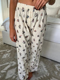 Znbbw Print Vest Pants Sets Summer Cute Sleeveless Camis Tops+ Button Straight Pants Two Piece Set Vintage Sweet Women Outfit