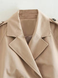 Znbbw TRAF Women Spring Autumn Fashion Slim Jacket Office Lady Simple Casual Short Sweet Solid Double Breasted Jacket Coat Top