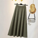 Znbbw half length skirt for women spring mid length 2024 high waisted A-line skirt showing thin umbrella skirt female tops