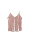 Znbbw TRAF 2023 Sexy V-Neck Solid Satin Woman Camis Tank Tops Sleeveless Summer Casual Camis Tops For Women