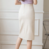 Znbbw Women Straight Skirts Vintage Korean Fashion Office Lady OL Style Stretch High Waist Wrap Hip Midi Skirts jupe femme