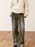 Znbbw Vintage Pantalones De Mujer Patchwork High Waist Casual Loose Design Pants for Women Spring Autumn All Match Clothing