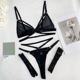 Znbbw Sexy Lingerie Transparent Lace Women's Underwear Black New In Matching Sets Sheer Mesh Bra And Panty Bilizna Outfit