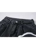 Znbbw New Spring Fashion Ins Street Hip-hop Printing Wash Jeans Loose Casual Denim Wide Leg Pants Tide Woman Long Trousers