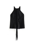 Znbbw TRAF Y2K Tassels Women 2 Piece Sets 2023 Summer Sleeveless Backless Halter Crop Top Female Asymmetric Midi Skirt Suits