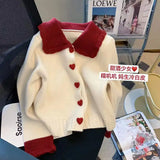 Znbbw Gentle Sweater Coat Women Autumn and Winter Design Feeling Small Love Soft Glutinous Doll Neck Knitted Cardigan Female