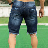 Znbbw Men's Fashion Ripped Jeans Shorts Summer Casual Denim Shorts Mens Pocket Sports Summer Bodybuilding Denim Short Pants Jeans