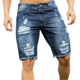 Znbbw Men's Fashion Ripped Jeans Shorts Summer Casual Denim Shorts Mens Pocket Sports Summer Bodybuilding Denim Short Pants Jeans