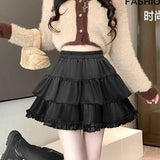 Znbbw Elegant High Waist Mini Skirt Women Korean Fashion Folds A Line Skirts Y2K Casual Female Summer Ball Gown Skirt New